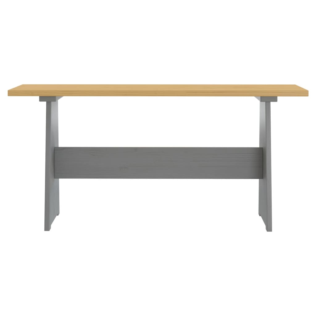 Dining Table with Bench REINE Honey Brown&Grey Solid Wood Pine